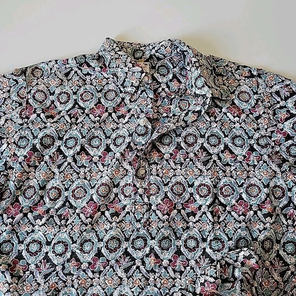 Go Barefoot Quarter Button Hawaiian Shirt Collared Short Sleeve Resort Travel - Picture 3 of 12